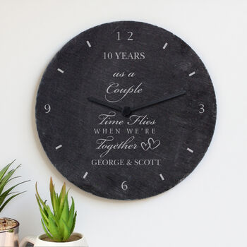 Personalised Anniversary Slate Clock, 3 of 7