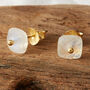 Square Moonstone Stud Earrings, thumbnail 1 of 5