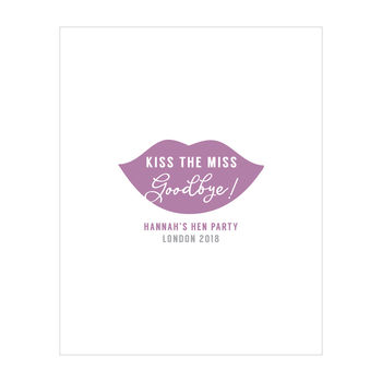 Lips Personalised Hen Party Guest Book Alternative, 2 of 5