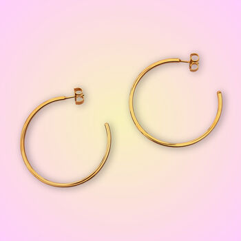 Large Hoop Earrings Gold Plated, 2 of 2