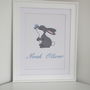 Personalised Embroidered Bunny With Butterfly Picture, thumbnail 2 of 2