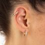 Large Huggie Hoop Earrings With Clear Stones, thumbnail 3 of 6