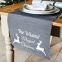 Personalised Christmas Reindeer Table Runner, thumbnail 1 of 3