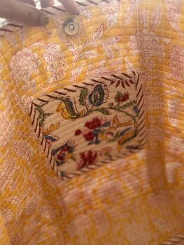 Tote Bag, Beach Bag, Block Print Indian Handbag, 6 of 12