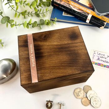 Personalised Wooden Cufflink And Watch Box, 5 of 11