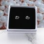 Rabbit Outline Stud Earrings, thumbnail 1 of 2