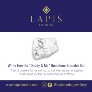 White Howlite 'Daddy And Me' Bracelet Set, 3 of 3