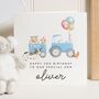 Personalised Tractor 2nd Birthday Card For Son, thumbnail 1 of 7