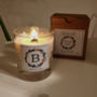 Alphabet Vegan Candle With Wood Wick For Friends, thumbnail 7 of 8