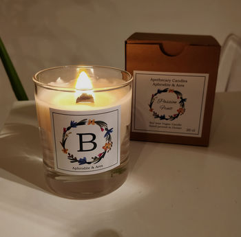 Alphabet Vegan Candle With Wood Wick For Friends, 7 of 8