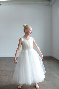 A Pure Silk Or Satin Flower Girl Dress, 4 of 4