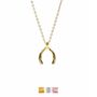 Plain Wishbone Necklaces Rose Or Gold Plated 925 Silver, thumbnail 1 of 8