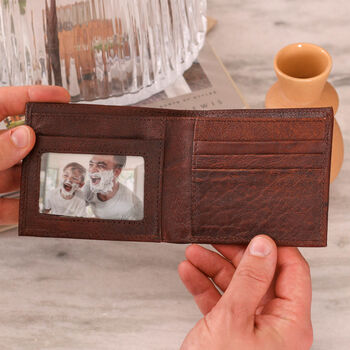 Personalised Mens Leather Wallet And Photo Keepsake, 4 of 6