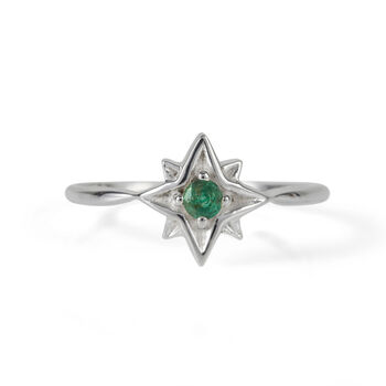 Guiding North Star Gemstone Sterling Silver Ring, 4 of 12