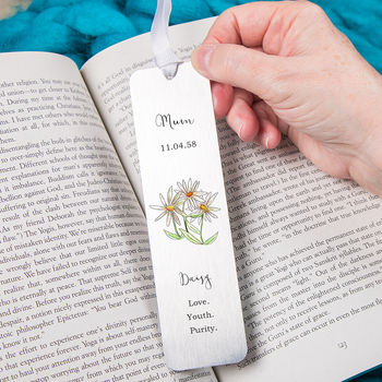 Birth Flower Personalised Water Colour Bookmark, 2 of 12