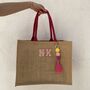Personalised Jute Pom Pom Tote Bag, thumbnail 2 of 4