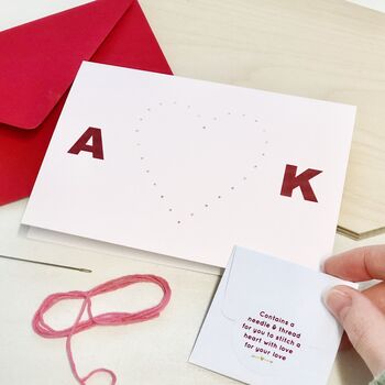 Stitch Your Own Personalised Couples Heart Card, 7 of 7
