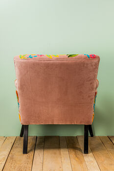 Soft Pink Embroidered Bloomberg Velvet Armchair, 5 of 7