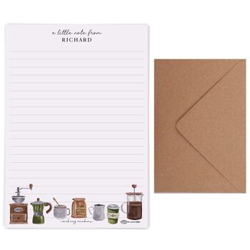 A5 Personalised Letter Writing Paper Coffee Design, 5 of 5