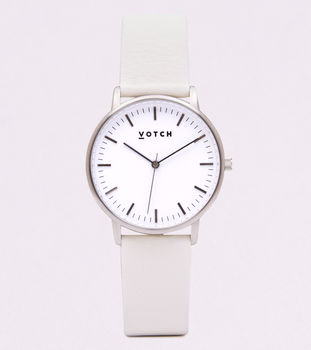 New Collection Silver Vegan Leather Watch, 12 of 12