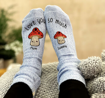 Daddy And Me Personalised Mushroom Socks, 2 of 4