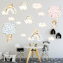 Floral Bunnies Clouds And Rainbows Wall Sticker Set, thumbnail 4 of 5