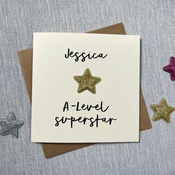 A Level Exam Results Superstar Personalised Card, 2 of 3