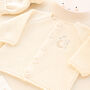 Personalised Luxury Baby Cardigan With Embroidered Moon And Stars Initial, thumbnail 3 of 11