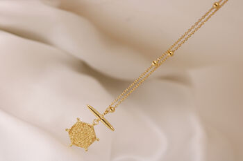 18ct Gold Plated Coin And Bar Necklace, 8 of 10