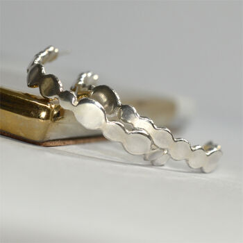 Handmade Irregular Sterling Silver Hoop Earrings, 3 of 7