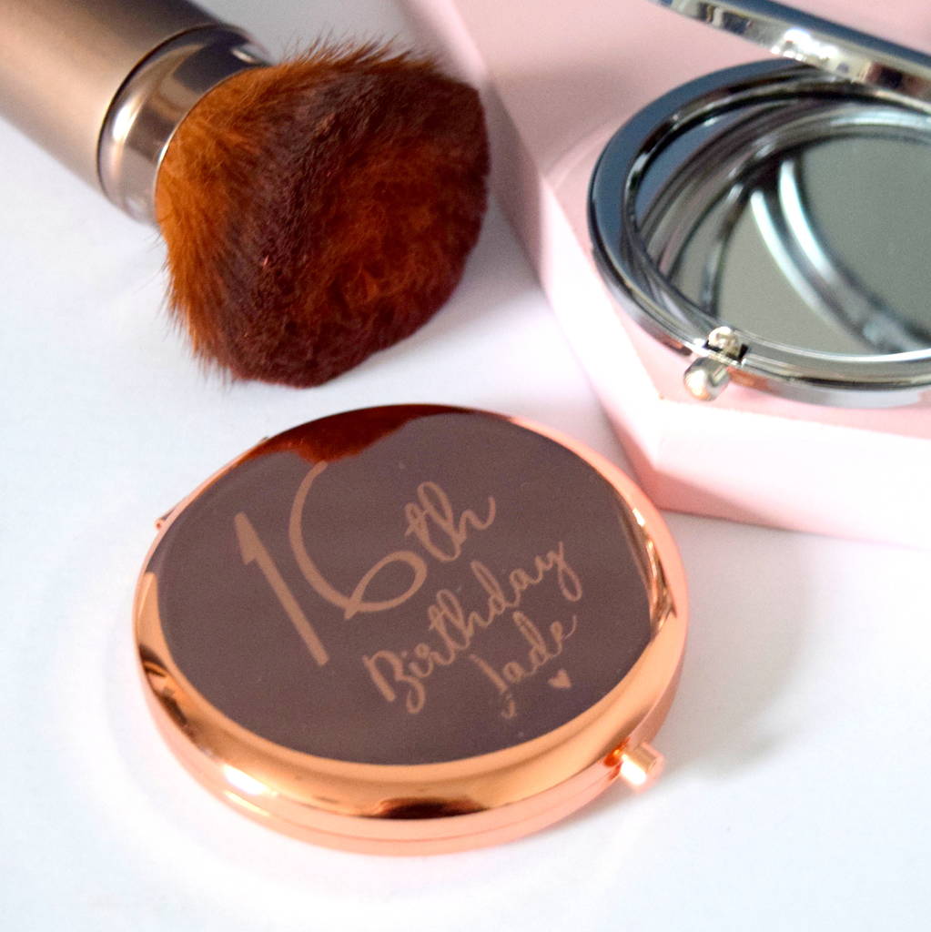 Engraved Birthday Compact Mirror
