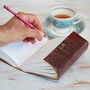 Handcrafted Indra Medium Embossed Leather Journal, thumbnail 3 of 11