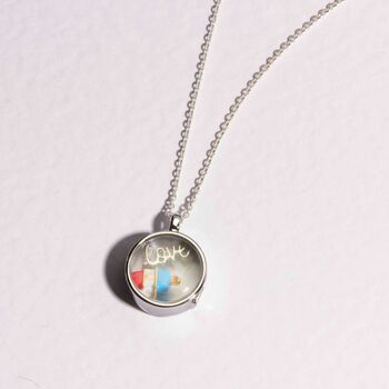 Floating Round Memory Locket Silver, 10 of 11