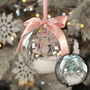 Baby's 1st Christmas Penguin Snowy Acrylic Bauble Decoration, thumbnail 1 of 8