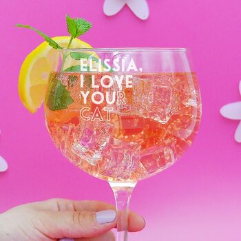 Personalised 'I Love You' Funny Gin Glass, 4 of 4