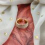 Wide Golden Band Cuff White Enamel Ring, thumbnail 1 of 4