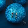 Tiny Dangling Spike Stud Earrings In Sterling Silver, thumbnail 1 of 11