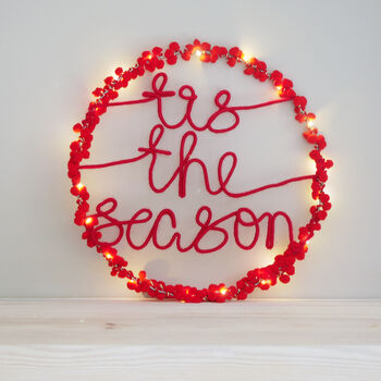 Tis The Season Holly Fairy Light Wreath, 7 of 12