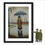 Man In The Rain A3 Framed Lowry Style Art Print, thumbnail 1 of 2