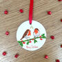 Christmas Robin Couple Tree Decoration, thumbnail 2 of 6