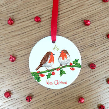 Christmas Robin Couple Tree Decoration, 2 of 6