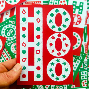 Ho Ho Ho Red Christmas Card, 3 of 6