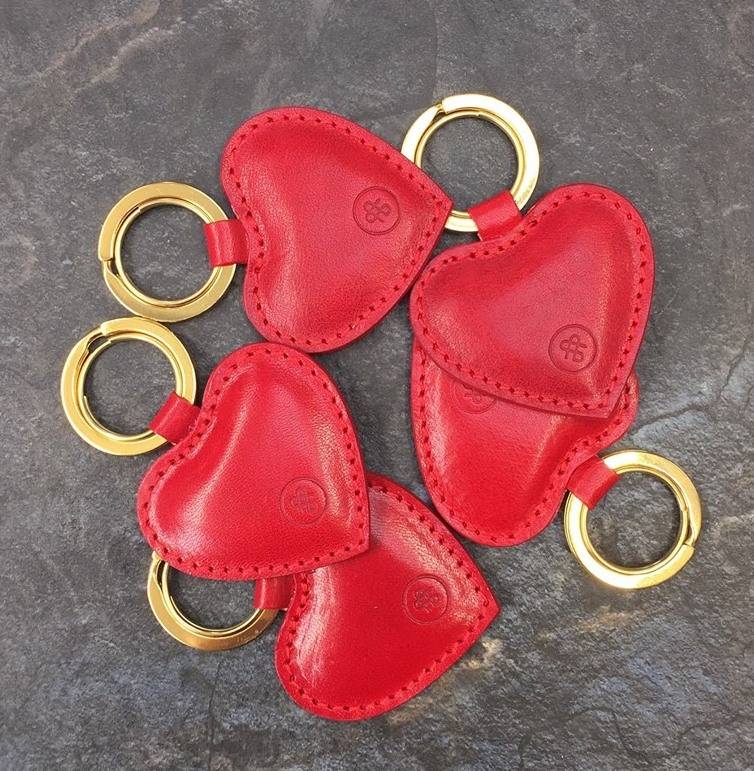 red heart shaped leather key ring. &#39;the mimi&#39; by maxwell scott bags | 0