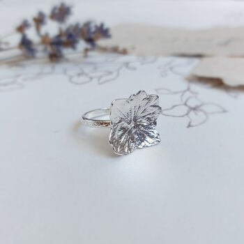 Sterling Silver Hydrangea Flower Ring, 7 of 9