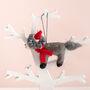 Felt Donkey Christmas Tree Decoration, thumbnail 4 of 7