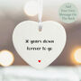 Personalised Porcelain Heart For 30th Wedding Anniversary Pearl, thumbnail 1 of 2