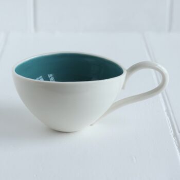 Handmade Porcelain Wonky Cappuccino Cup, 7 of 12