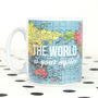 'World Is Your Oyster' World Map Mug, thumbnail 2 of 5