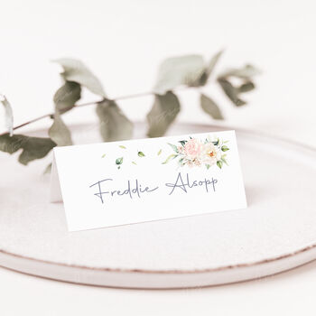 Wedding Place Cards Pink And White Rose, 2 of 4