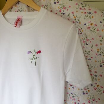 Hand Embroidered Personalised Flower Posy T Shirt, 5 of 10